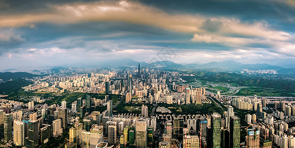 光影城市秀深圳市城市建筑全景图背景