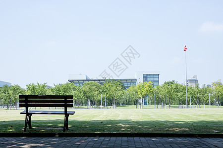 大学校园绿荫草地环境高清图片