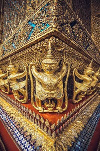 大皇宫走廊泰国大皇宫的雕塑背景