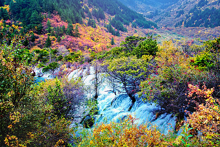 十月风景九寨沟风景背景