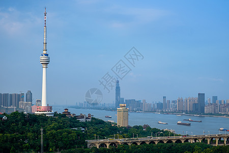 武汉城市风光长江大桥电视塔图片