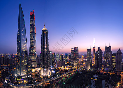 世界标志性建筑上海陆家嘴城市建筑风光背景