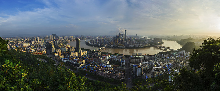 龙城全景蓝天柳州图片素材