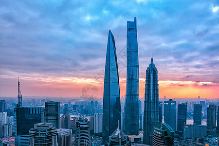 浦东地标上海CBD夜景背景