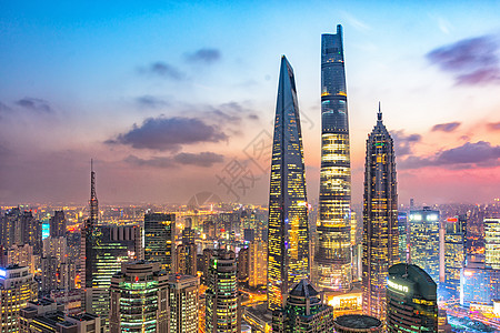 上海城市夜景上海CBD夜景背景