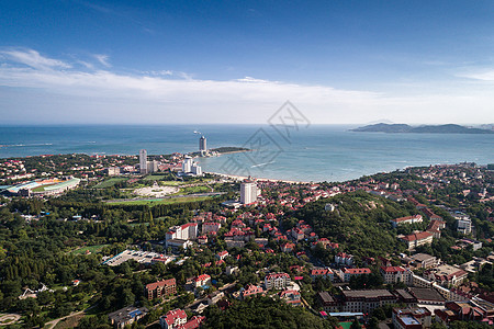 海水浴场鸟瞰汇泉湾背景