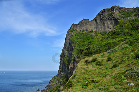 韩国城山日出峰唯美风景照片背景