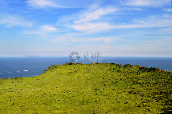 韩国城山日出峰唯美风景照片图片