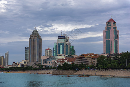 青岛海湾老市区风光背景