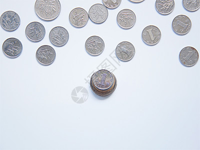 钱币硬币白底图背景图片