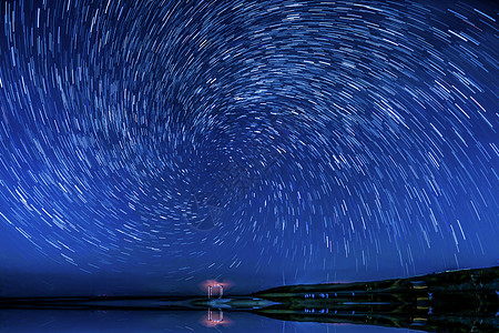 蓝色银河青海湖二郎剑星空背景