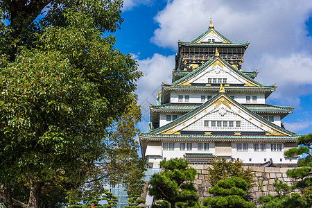 日本著名建筑日本大阪大阪城天守阁背景