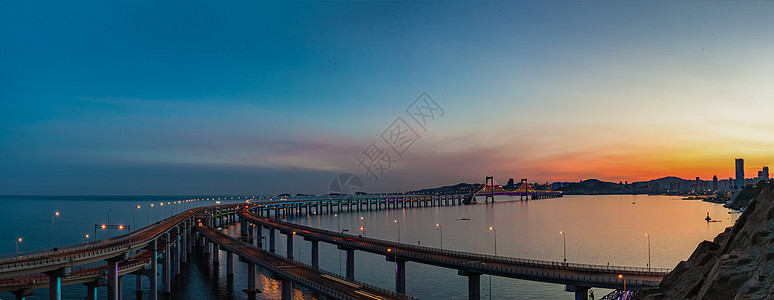 星海湾跨海大桥大连跨海大桥全景背景