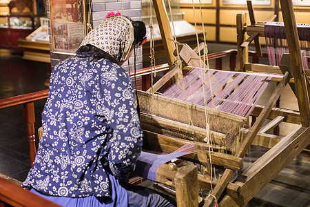 中国元素老上海黄道婆织布背景