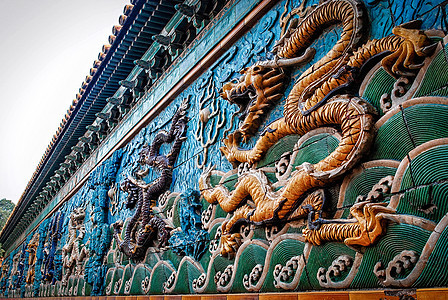 北京故宫紫禁城九龙壁背景图片