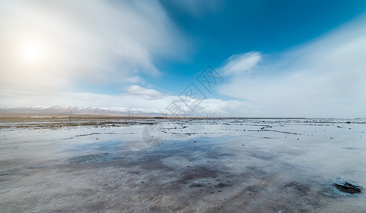 青海茶卡盐湖景区风光照背景图片