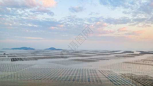 福建霞浦滩涂日落风光图片