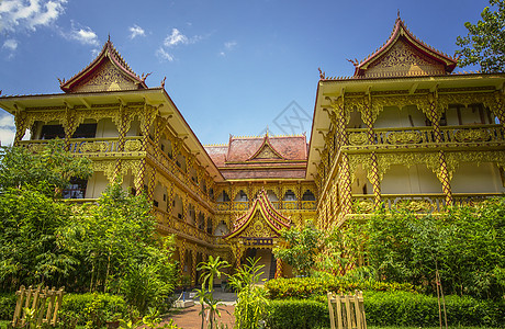 云南大佛寺公园西双版纳傣楼佛寺背景