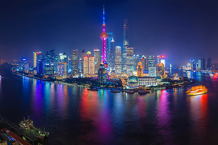 外滩美丽的夜景上海夜景背景