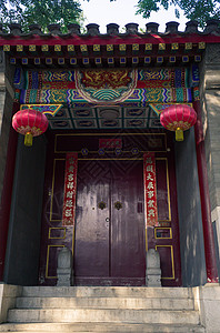 北京胡同的大门门楼高清图片