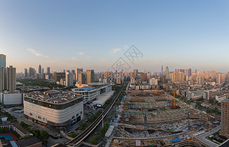 武汉国际广场空中俯瞰图背景