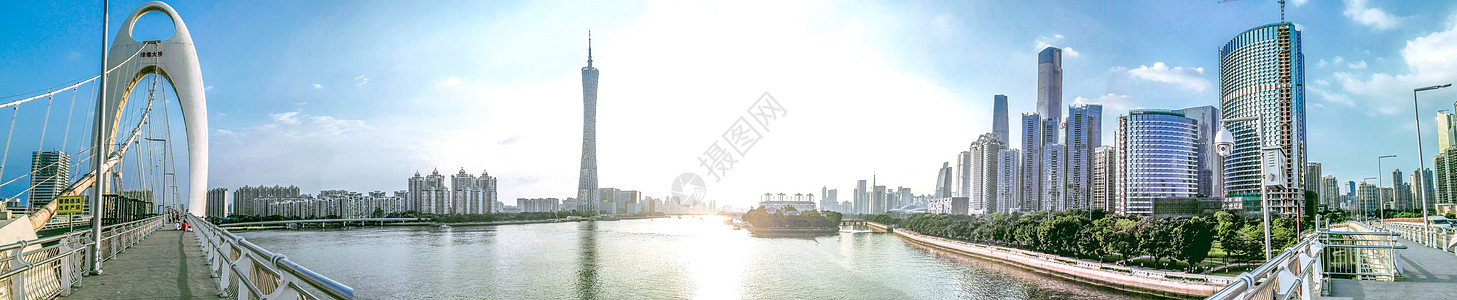 深港大桥广州地标建筑全景图背景