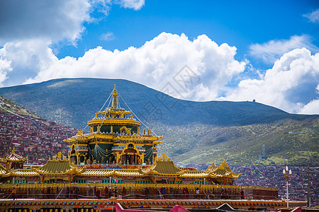 色达坛城旅游目的地佛学院高清图片