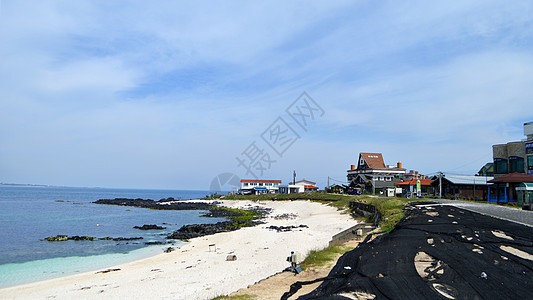 韩国南怡岛韩国济州岛牛岛海边自然风光背景