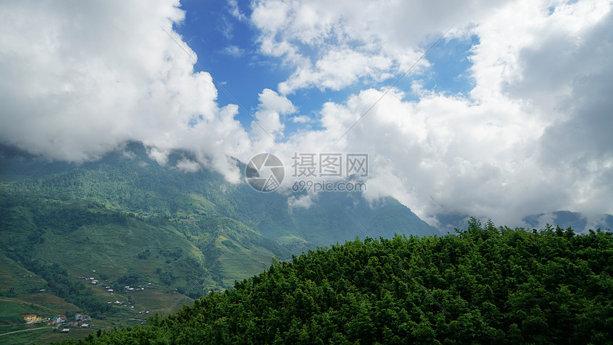 越南沙坝山地唯美自然风光图片