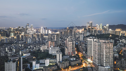 道路夜景夏日渝中背景