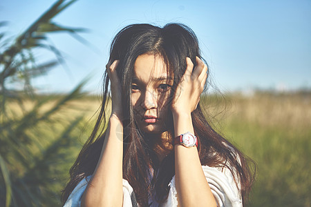 秋意浓美女人像写真高清图片