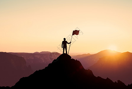 成功者登山人背景图片