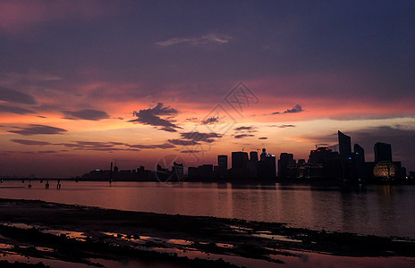 城市夕阳风景图片