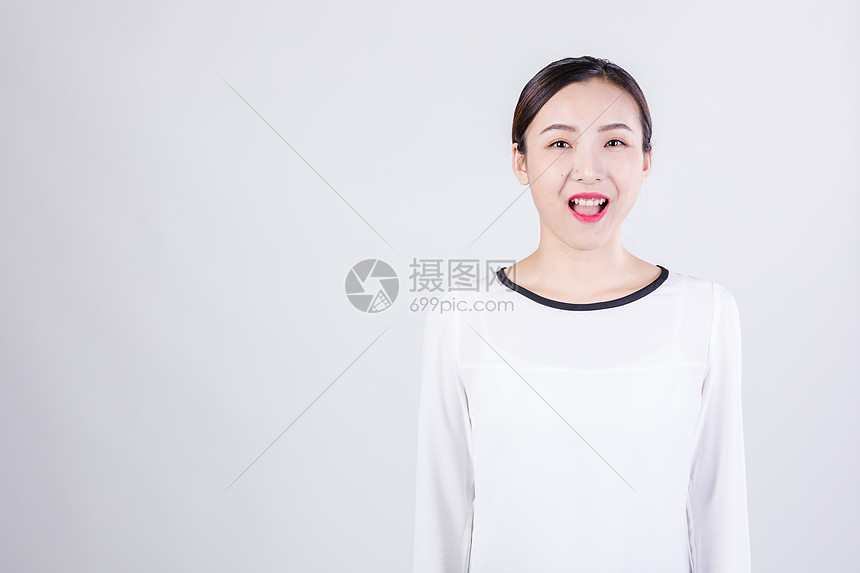 职业女性情绪表演棚拍图片