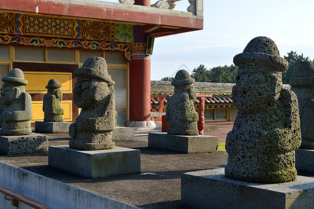 韩国标志韩国济州岛象征标志石刻雕塑背景