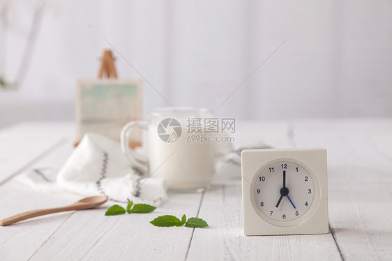 清新文艺早餐背景图图片