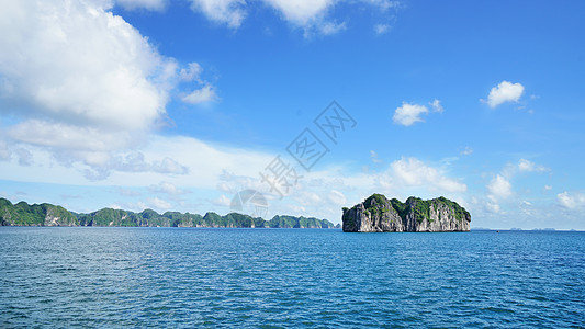 越南富国岛越南下龙湾海岛自然风景背景