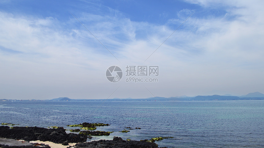 韩国济州岛牛岛海边大海唯美风景照图片