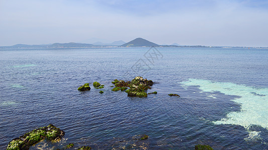 海边风景照韩国济州岛牛岛海边大海唯美风景照背景