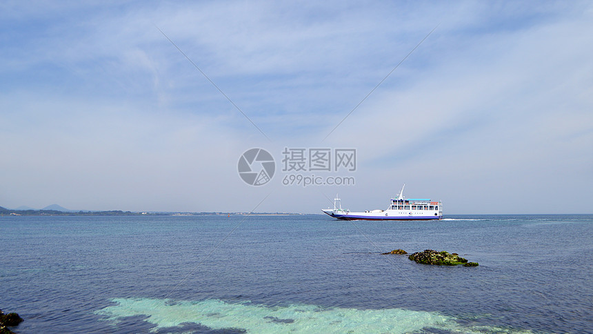 韩国济州岛牛岛海边大海唯美风景照图片