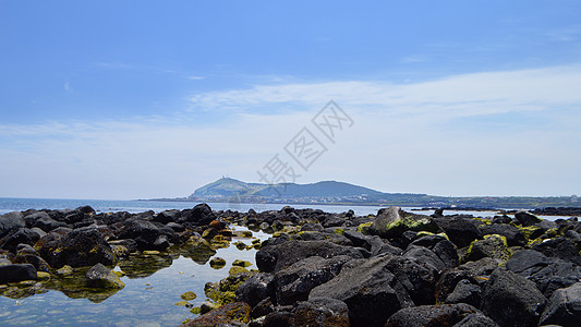 韩国南怡岛韩国济州岛牛岛海边唯美风景背景