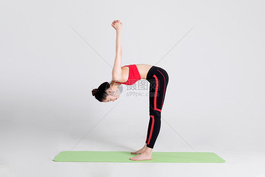 女性健身瑜伽动作棚拍
