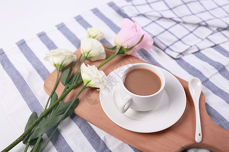 下午茶咖啡鲜花图片