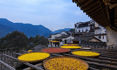 江西篁岭景区晒秋图片