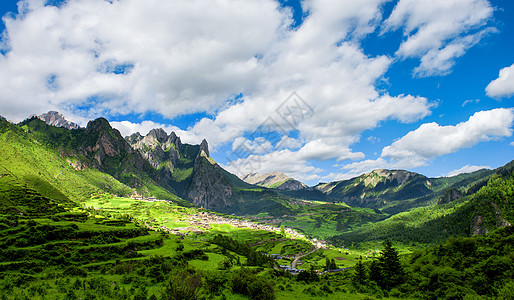 水墨云甘南风光背景