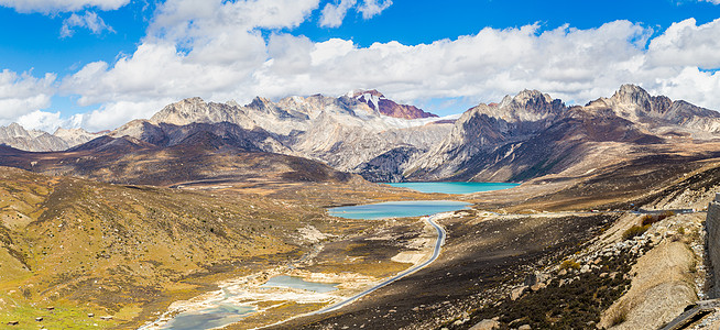 湖仙宫风景区川西姊妹湖自然风光背景