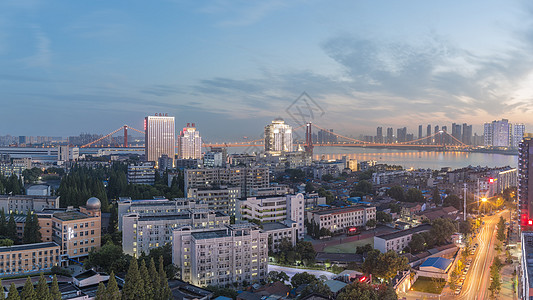 城市道路景观武汉城市建筑风光背景