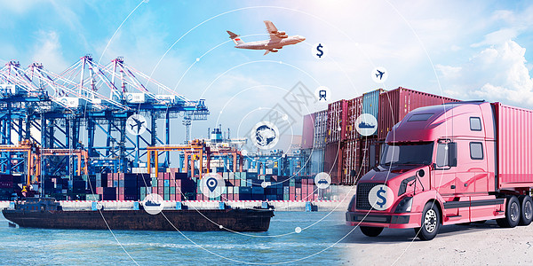 货运港口码头物流信息科技设计图片