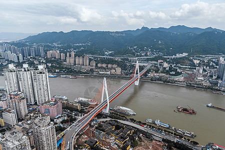 重庆南山重庆城市与大桥风光背景