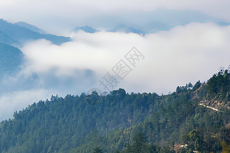 醉美秋景延安晨雾背景